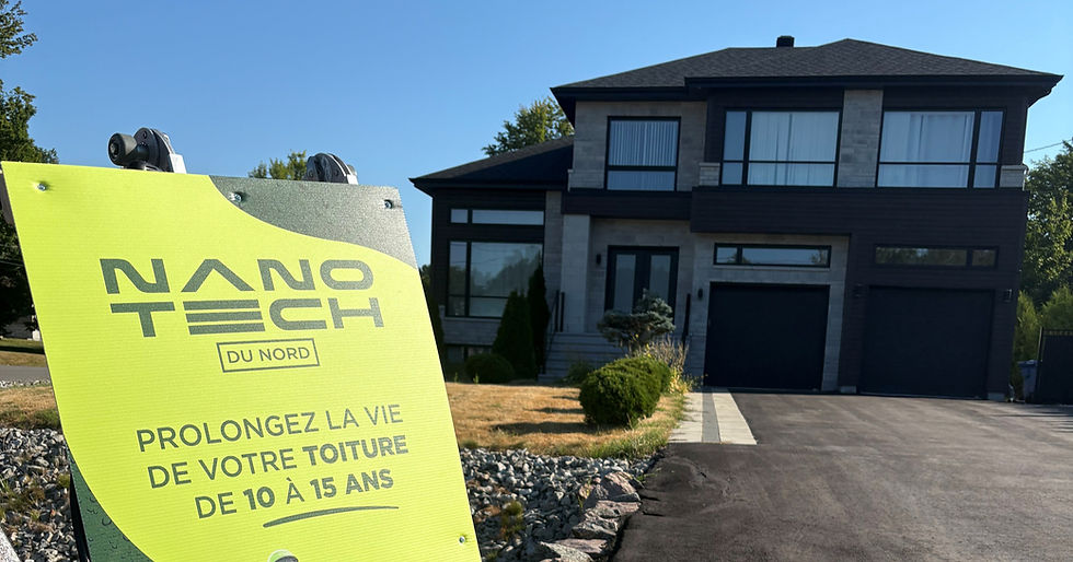 Produit et Pancarte Nanotech avec Maison