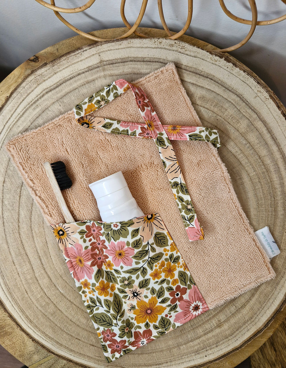 étui brosse à dents fleurs automne de haut