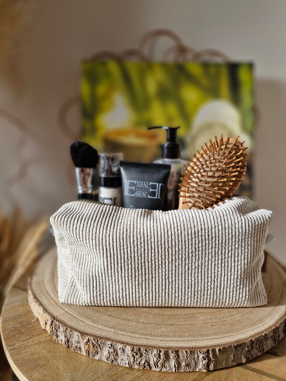 Trousse de Toilette Velours Beige