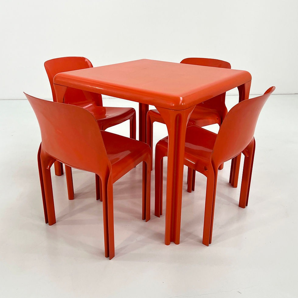 Thumbnail: Orange Stadio Dining Table by Vico Magistretti for Artemide, 1970s