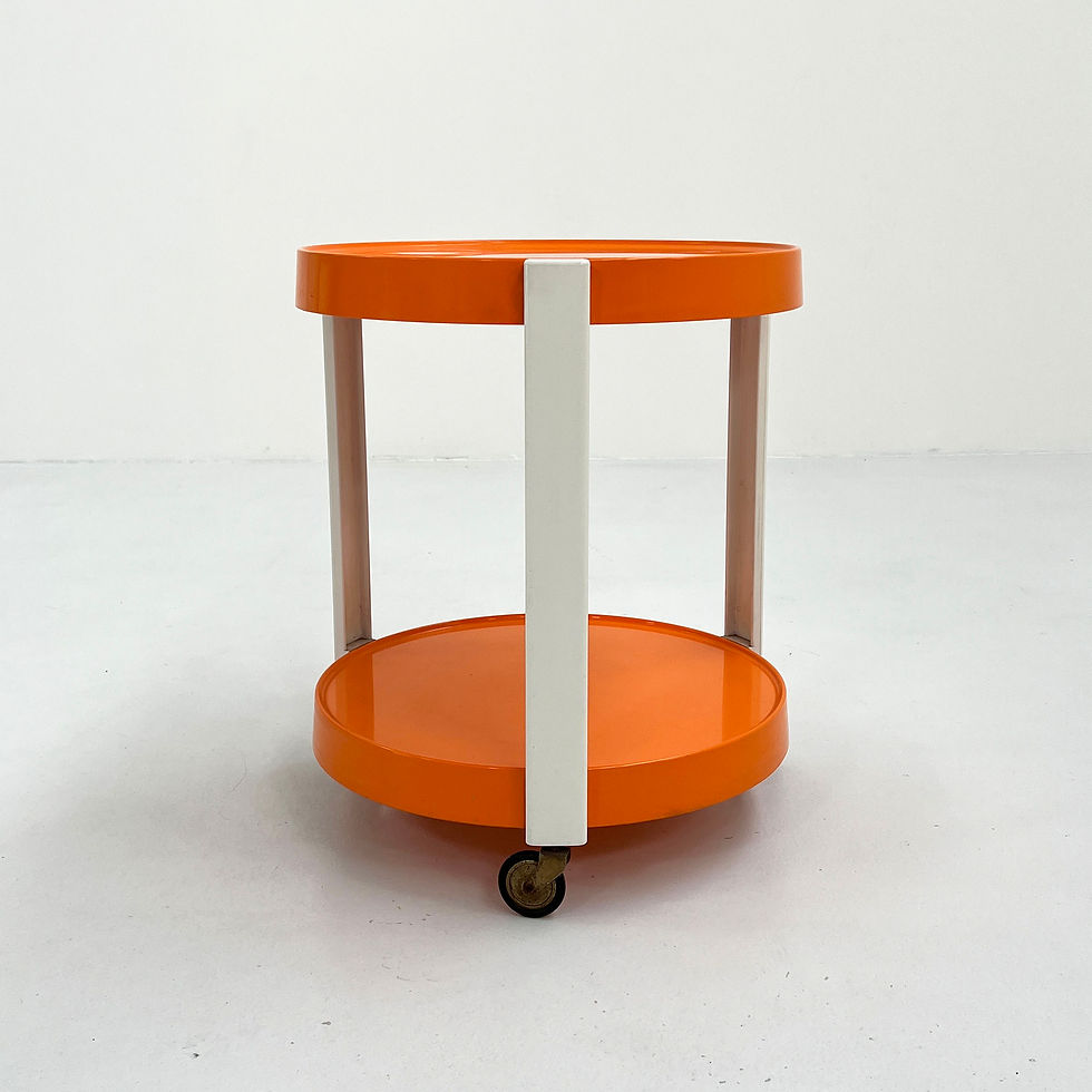 Thumbnail: Orange Side Table on Wheels from Kastilia, 1960s - SOLD