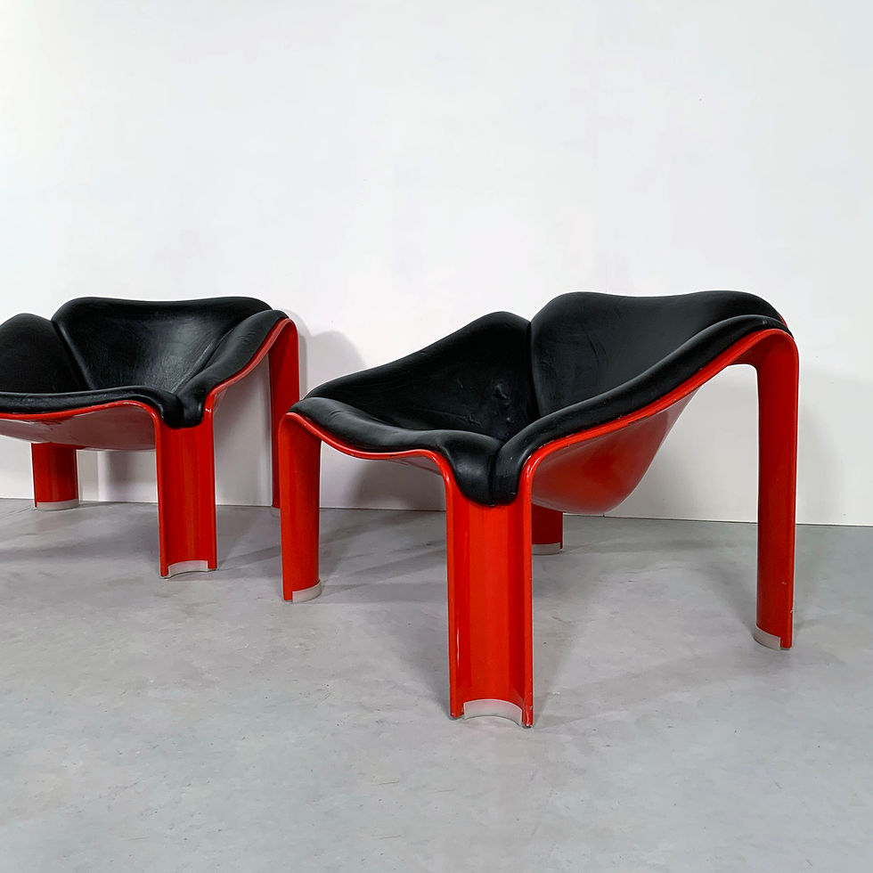 Thumbnail: F300 Lounge Chairs in Leather by Pierre Paulin for Artifort, 1960s - SOLD