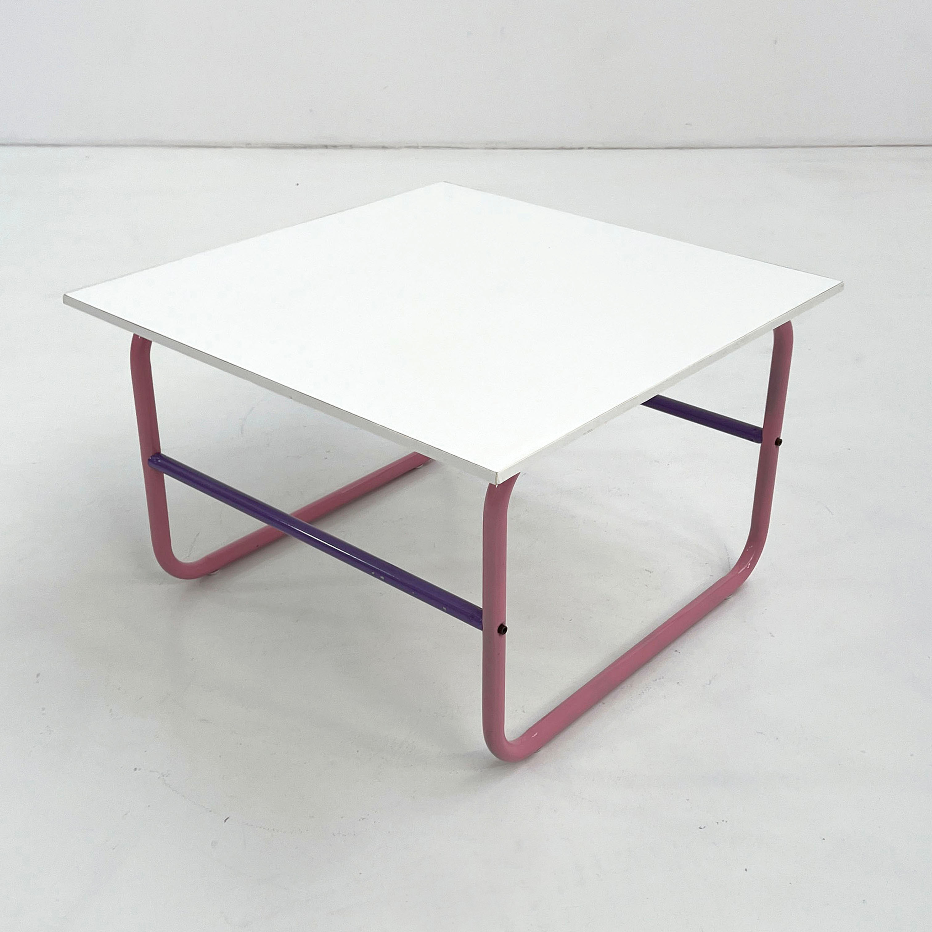Tubular Coffee Table Purple & Pink, 1980s