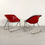 Thumbnail: 2 Red Leather Plona chairs by Giancarlo Piretti for Castelli, 1970s - SOLD