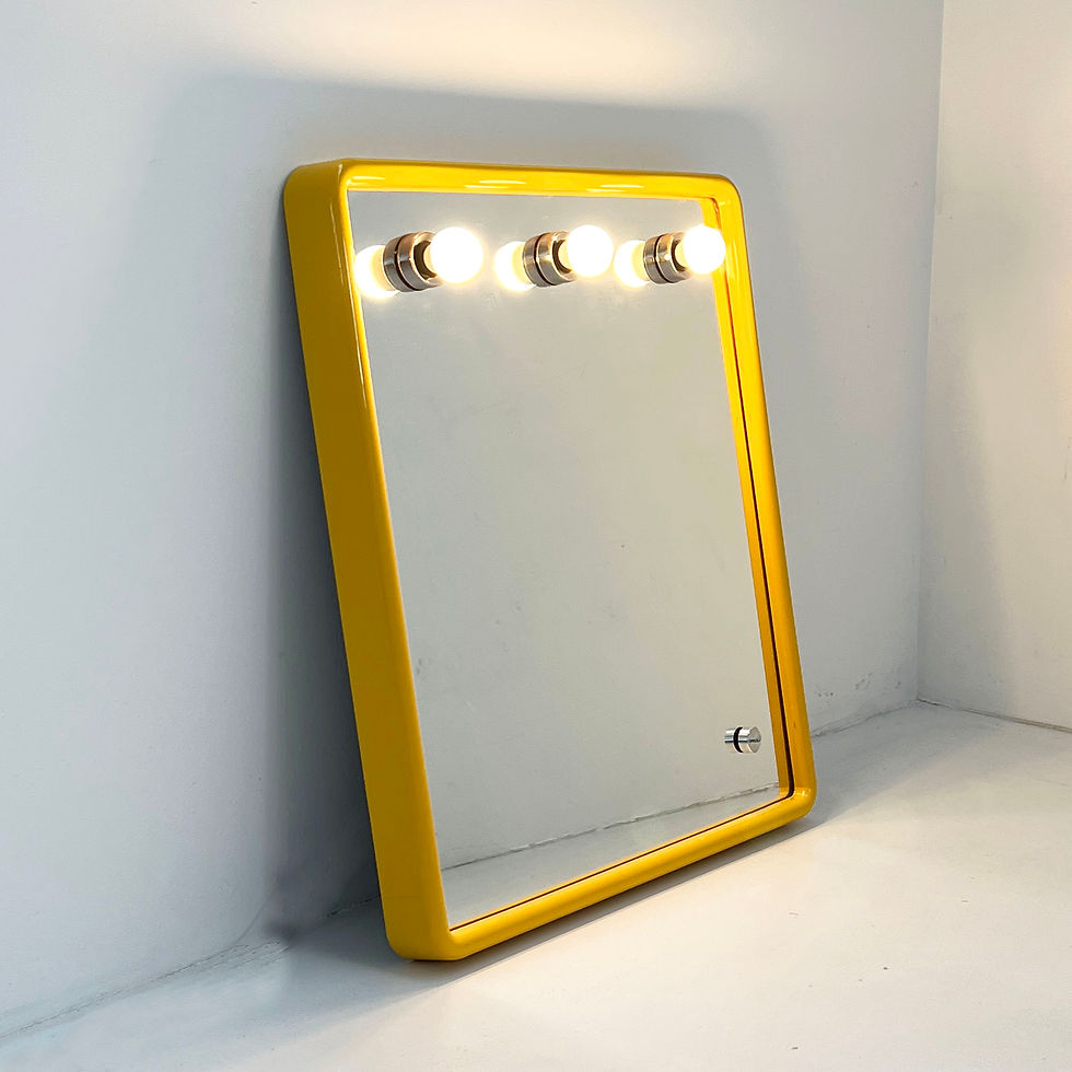 Yellow Vanity Mirror from Gedy, 1970s - SOLD