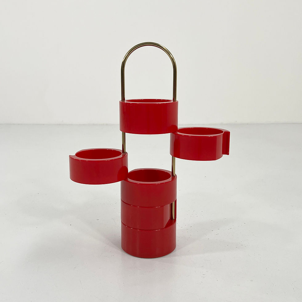 Thumbnail: Red Space Age Swivel Organiser from MB Italy, 1970s - SOLD