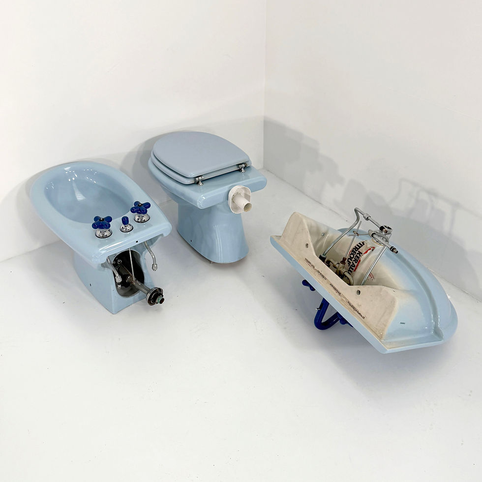 Thumbnail: Blue Bathroom Set by Claudio Salocchi for Fantini, 1970s - SOLD