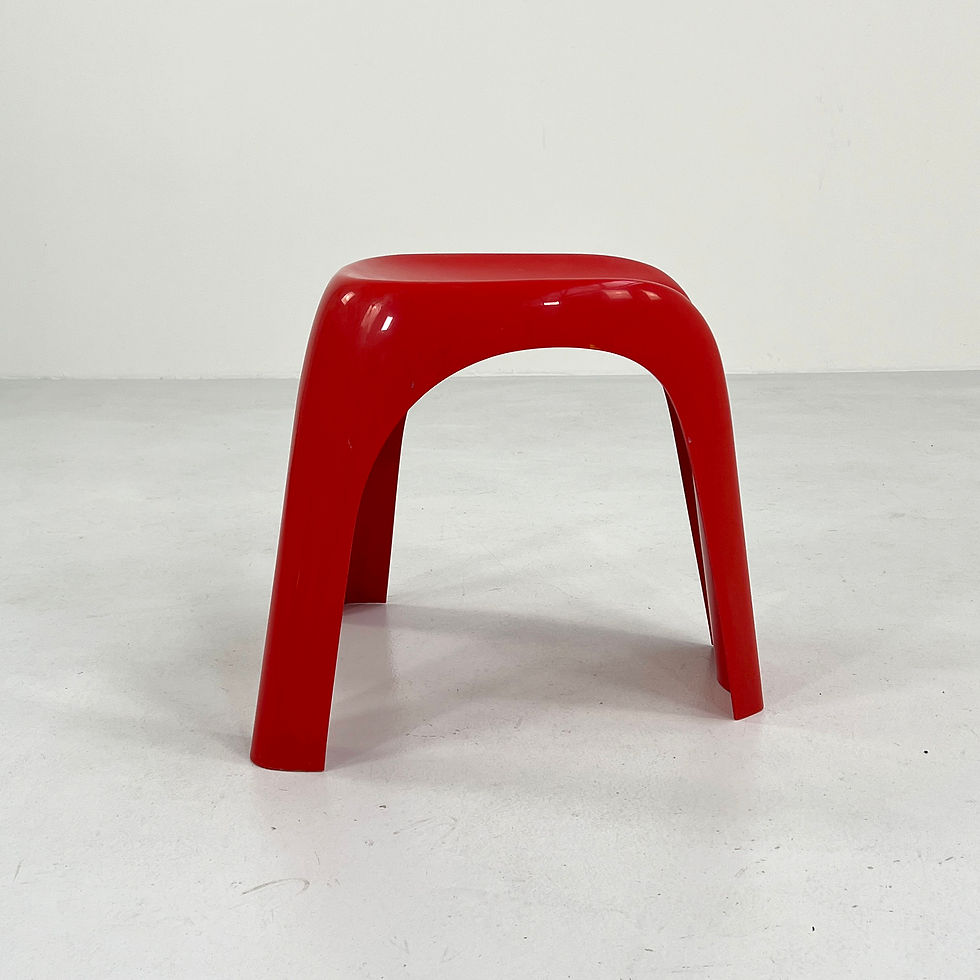 Thumbnail: Red "Stacki" stool by Giorgina Castiglioni for Bilumen, 1970s - SOLD