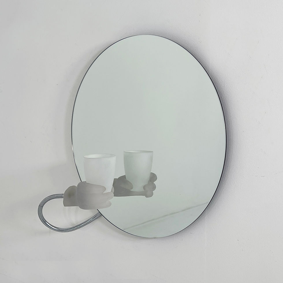 Mirror & Toothbrush Holder from L’Isolache Non C’è, 1980s - SOLD