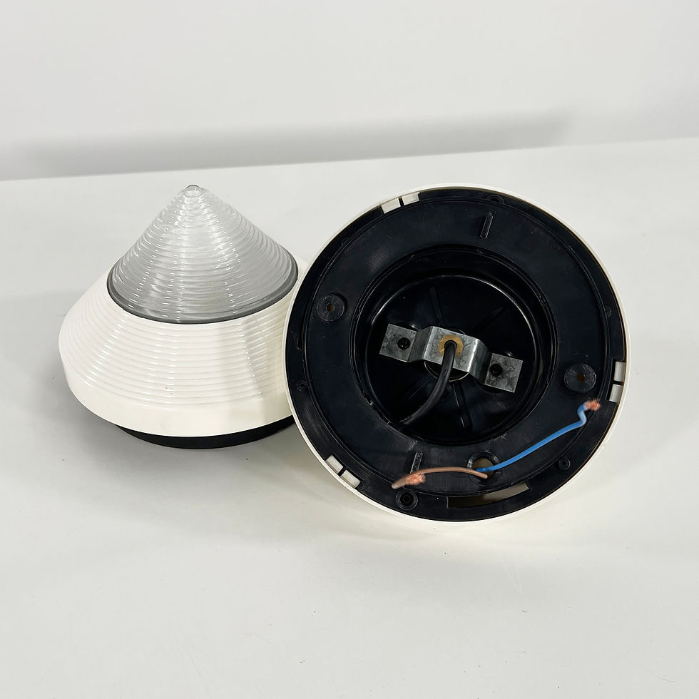 Thumbnail: Pair of White Pyramid Wall Lights, 1980s - SOLD