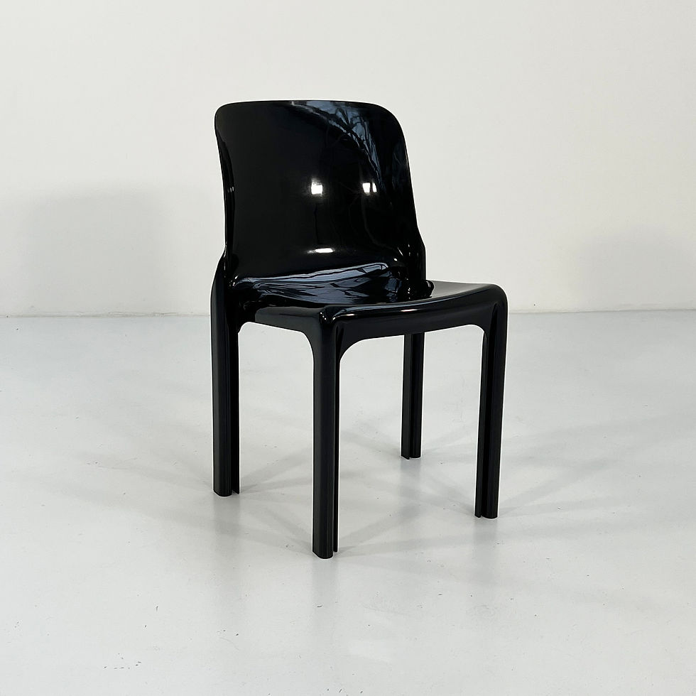 Black Selene Chair by Vico Magistretti for Artemide, 1970s - SOLD