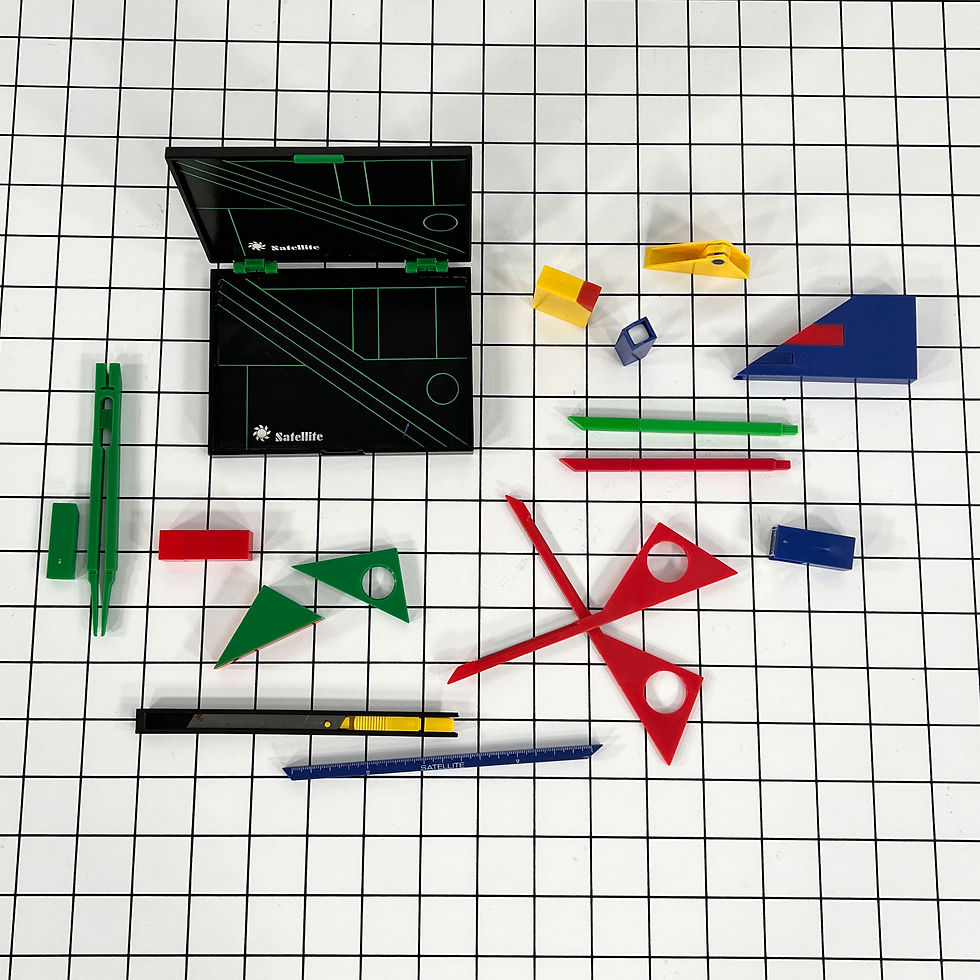 Tangram Puzzle Stationary Set by Bandai Designs for Sattelite, 1980s - SOLD