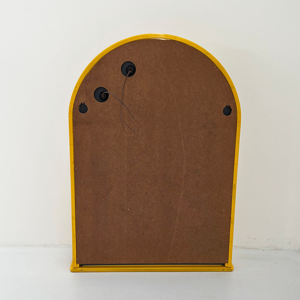 Thumbnail: Yellow Vanity Mirror with Shelf in Plastic, 1970s - SOLD