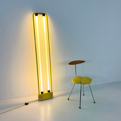 Big Yellow Neon Lamp by Gian N. Gigante for Zerbetto, 1980s - SOLD