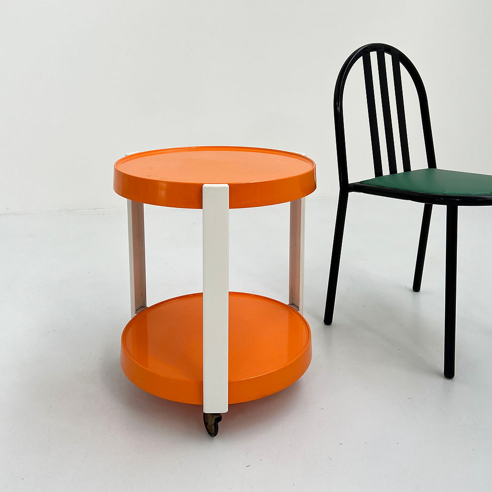 Thumbnail: Orange Side Table on Wheels from Kastilia, 1960s - SOLD