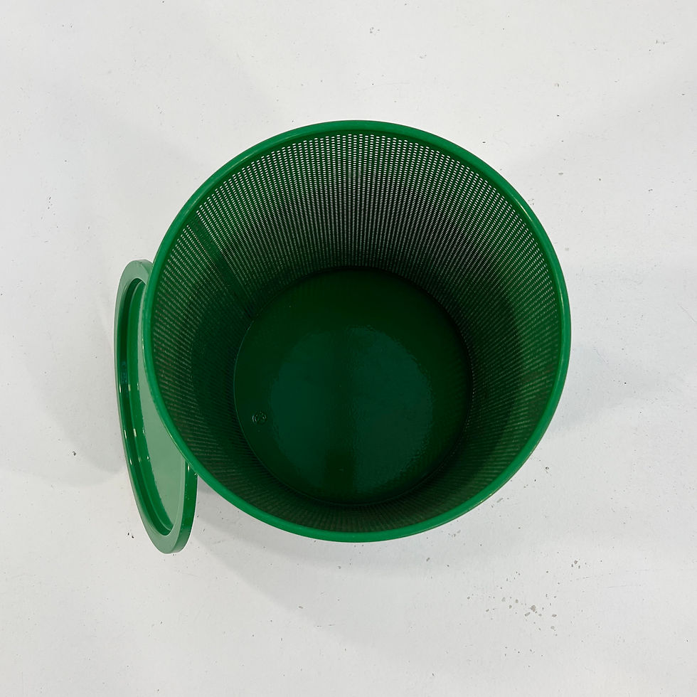 Thumbnail: Green Side Table or Bin in Perforated Metal, 1980s - SOLD