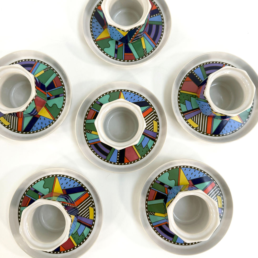 Thumbnail: 6 Espresso Cups and Saucers Metropol by Barbara Brenner for Rosenthal, 1990s