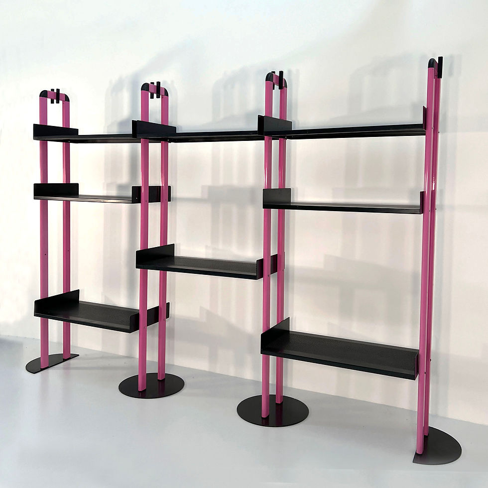 Thumbnail: Black & Pink Modular Bookcase from Secco, 1980s - SOLD