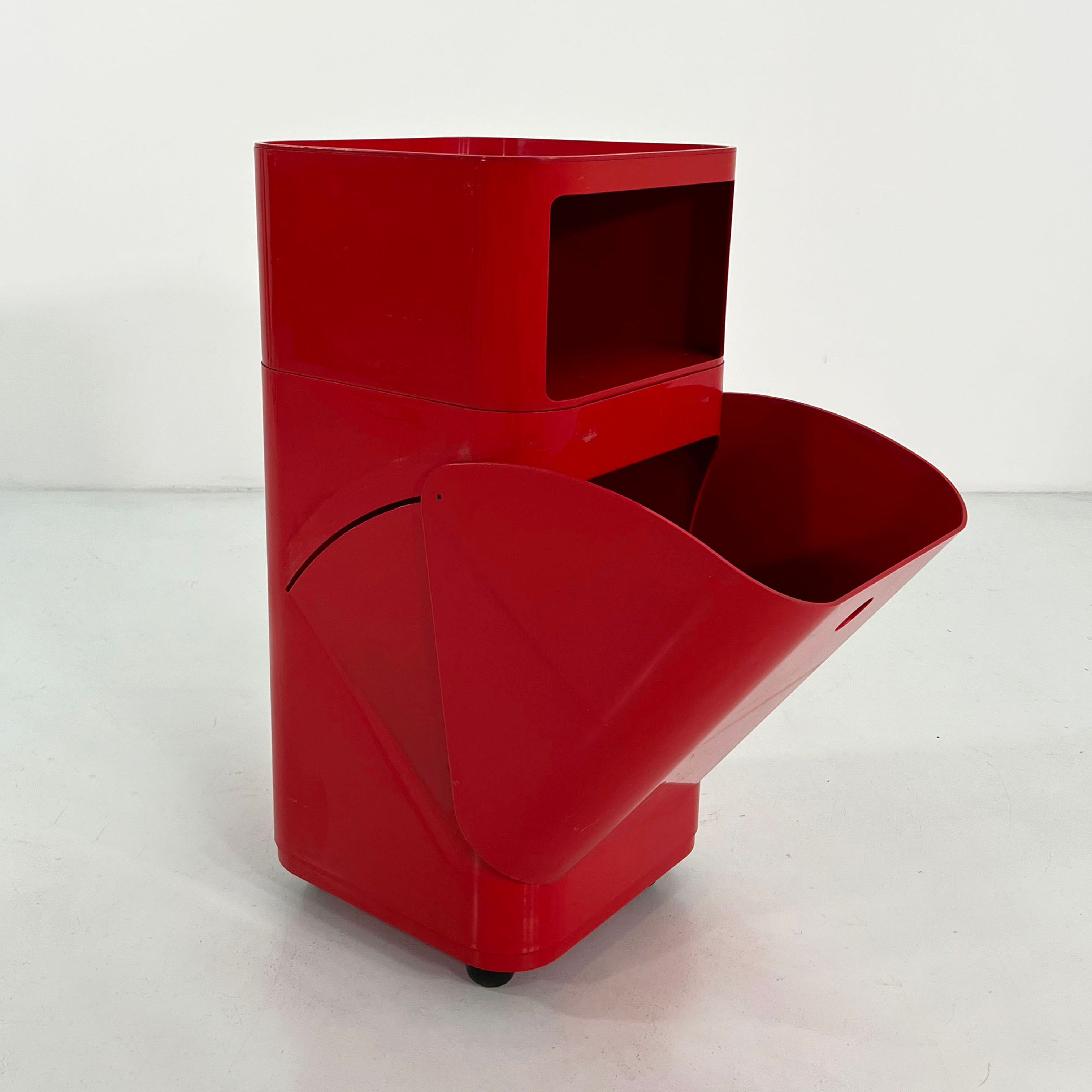 Red Laundry Bin & Storage by Anna Castelli for Kartell, 1970s - SOLD