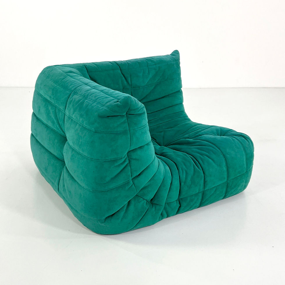 Thumbnail: Togo Set in Water Green Suede by Michel Ducaroy for Ligne Roset, 1970s - SOLD