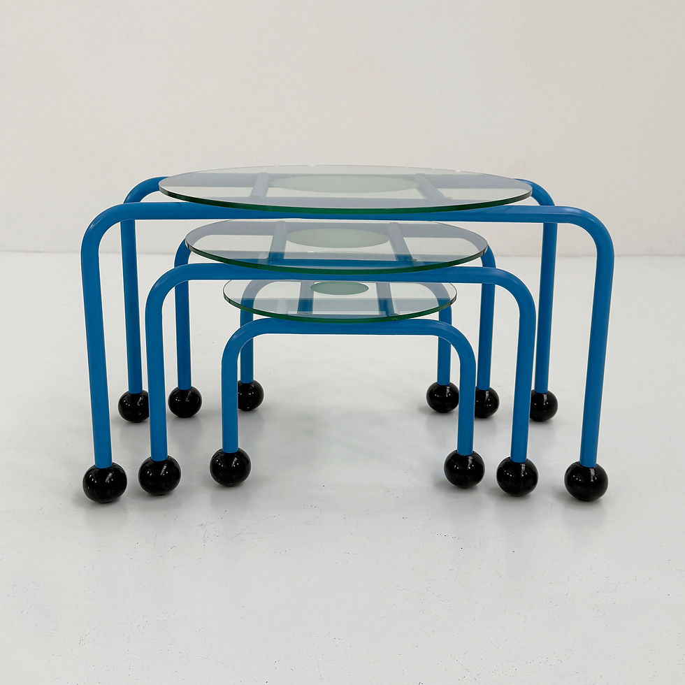 Thumbnail: Set of Postmodern Nesting Tables by Nanda Vigo, 1980s - SOLD