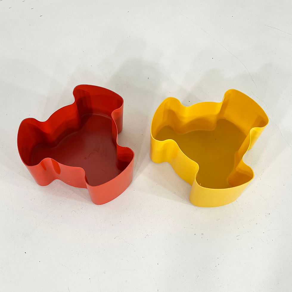 Thumbnail: Pair of Yellow & Orange Single Puzzle Planters from Visart, 1970s - SOLD