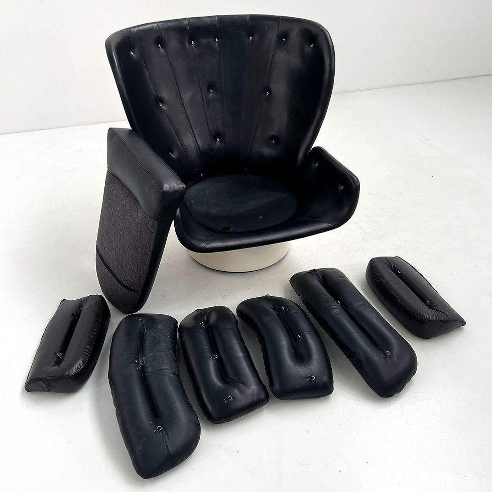 Thumbnail: Black & White Elda Lounge Chair by Joe Colombo for Comfort, 1960s - SOLD
