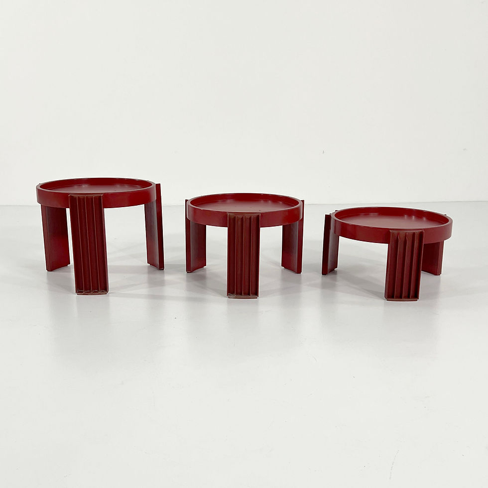 Thumbnail: Set of Red Marema Nesting Tables by Gianfranco Frattini for Cassina, 1960 - SOLD