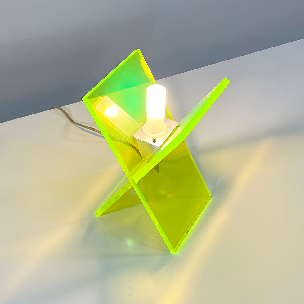 Thumbnail: Wudy Table Lamp in Yellow Plexiglass by Studio Errebi for Bilumen, 1990s - SOLD