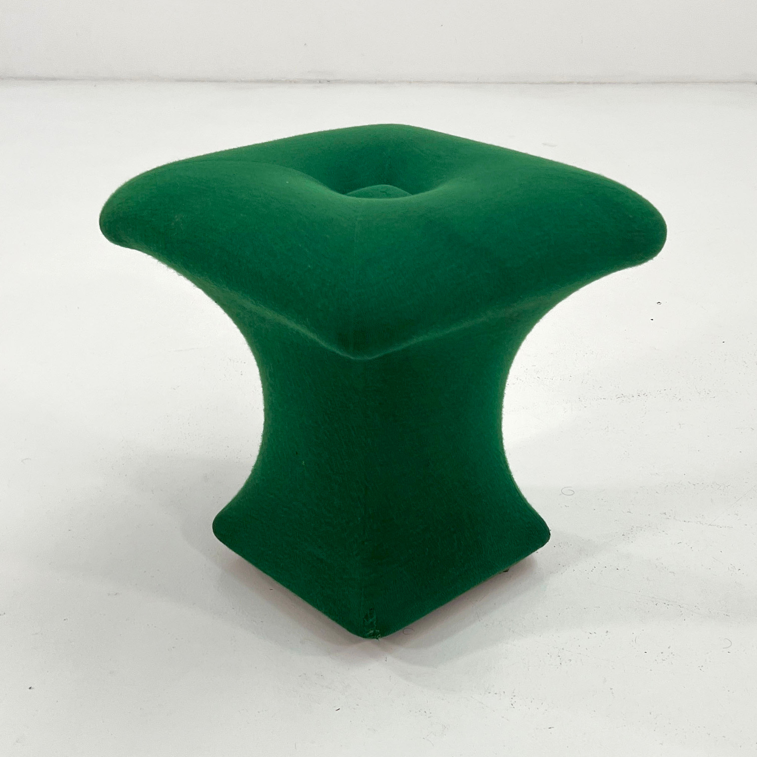 Green Space Age Stool in Fabric, 1970s