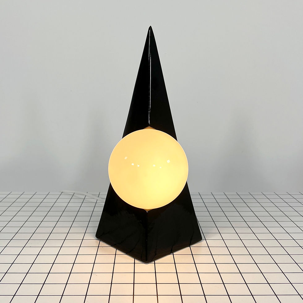 Thumbnail: Pyramid Globe Table Lamp in Ceramic from Massive, 1980s - SOLD