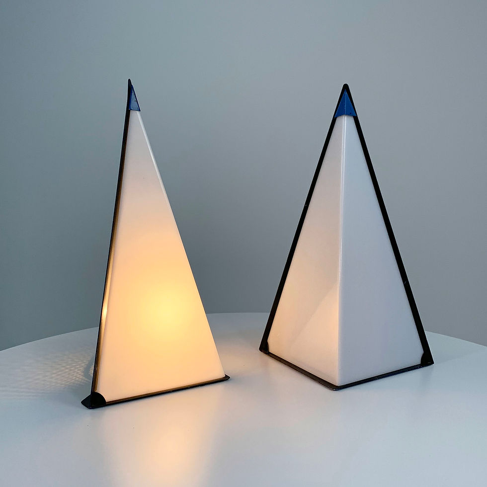 Thumbnail: Set of 2 Postmodern Pyramid Lamps by Zonca Italy, 1980s - SOLD