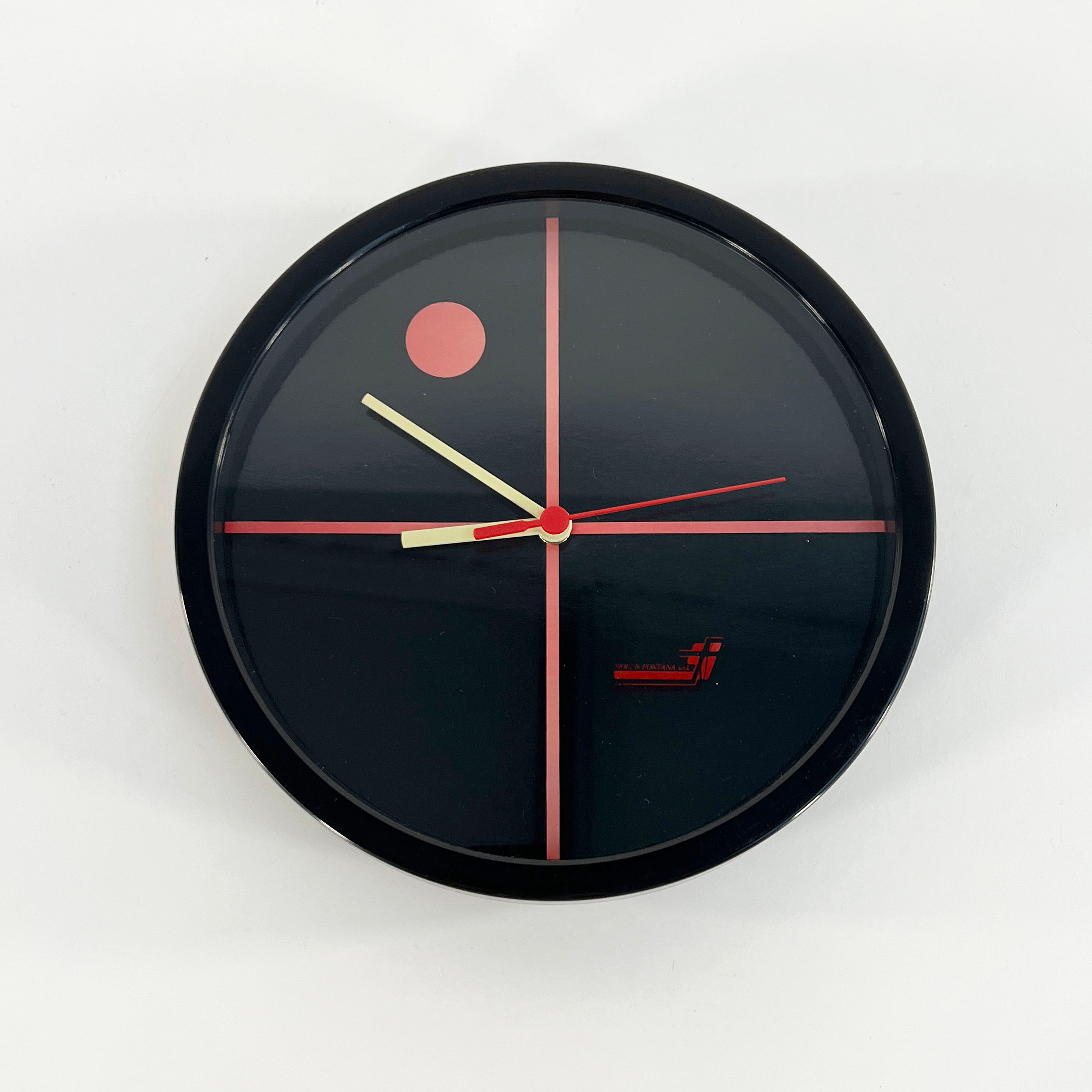 Vintage Abstract Wall Clock, 1980s - SOLD