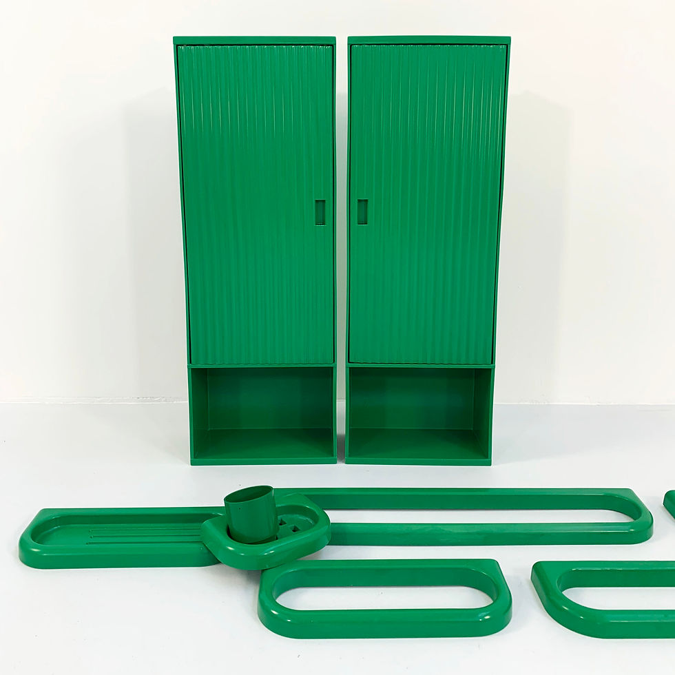 Thumbnail: Green Bathroom Set from Gedy, 1970s - SOLD