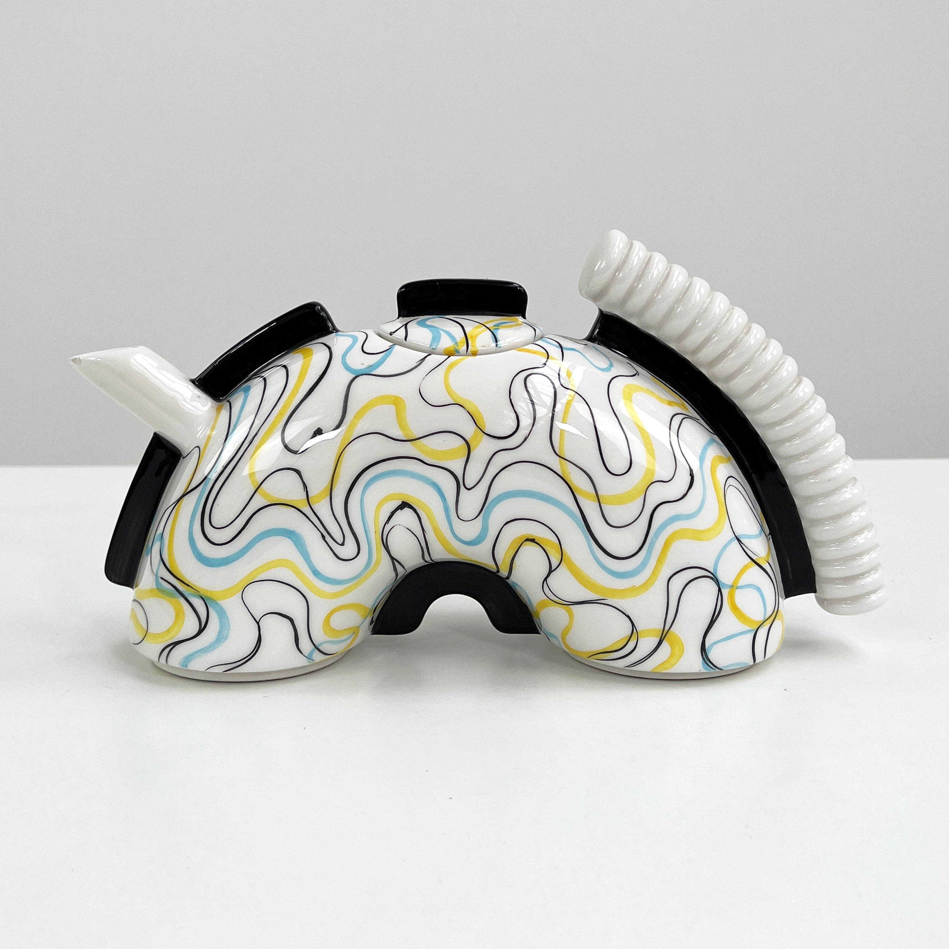 Postmodern Tea Pot in Ceramic, 1980s - SOLD