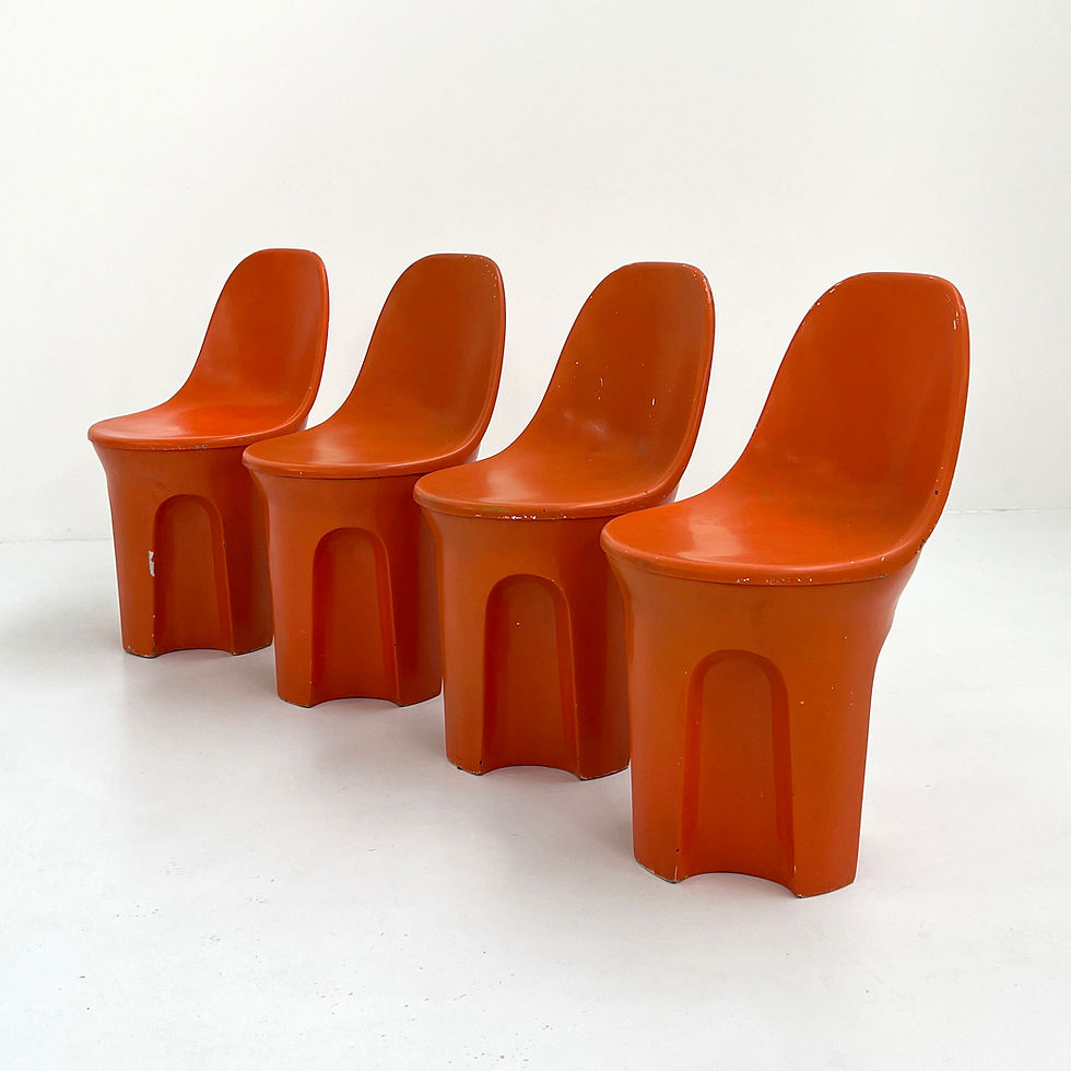 Thumbnail: Set of 4 Space Age Garden Chairs in Fiberglass, 1970s - SOLD