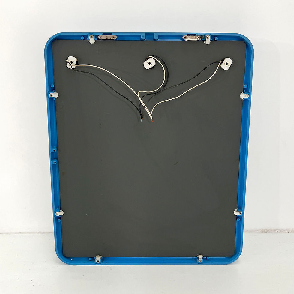 Thumbnail: Blue Bathroom Set with Mirror from Gedy, 1970s