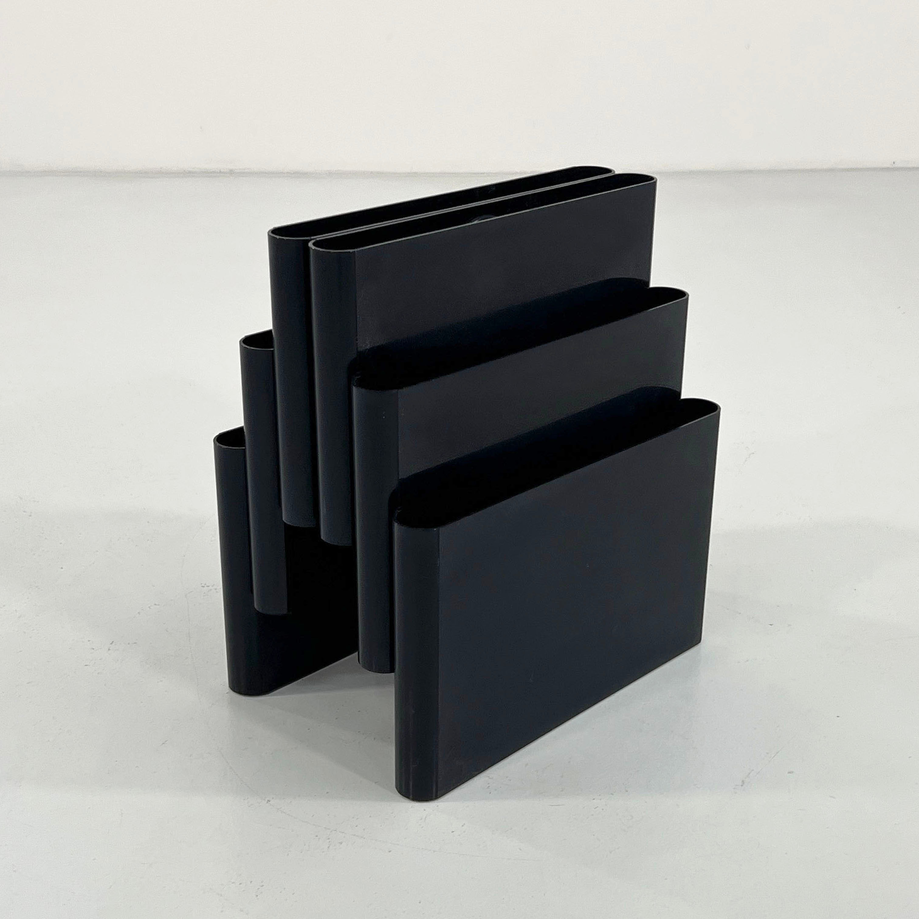 Black Magazine Rack by Giotto Stoppino for Kartell, 1970s