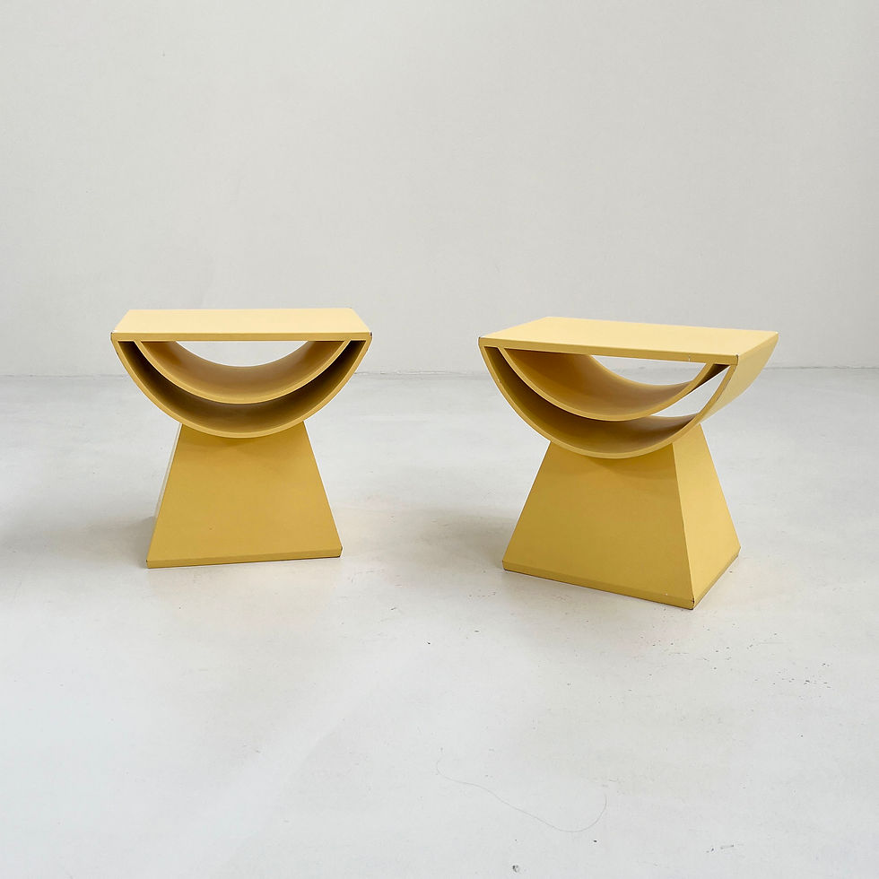 Pair of Postmodern Yellow Night Tables, 1980s - SOLD