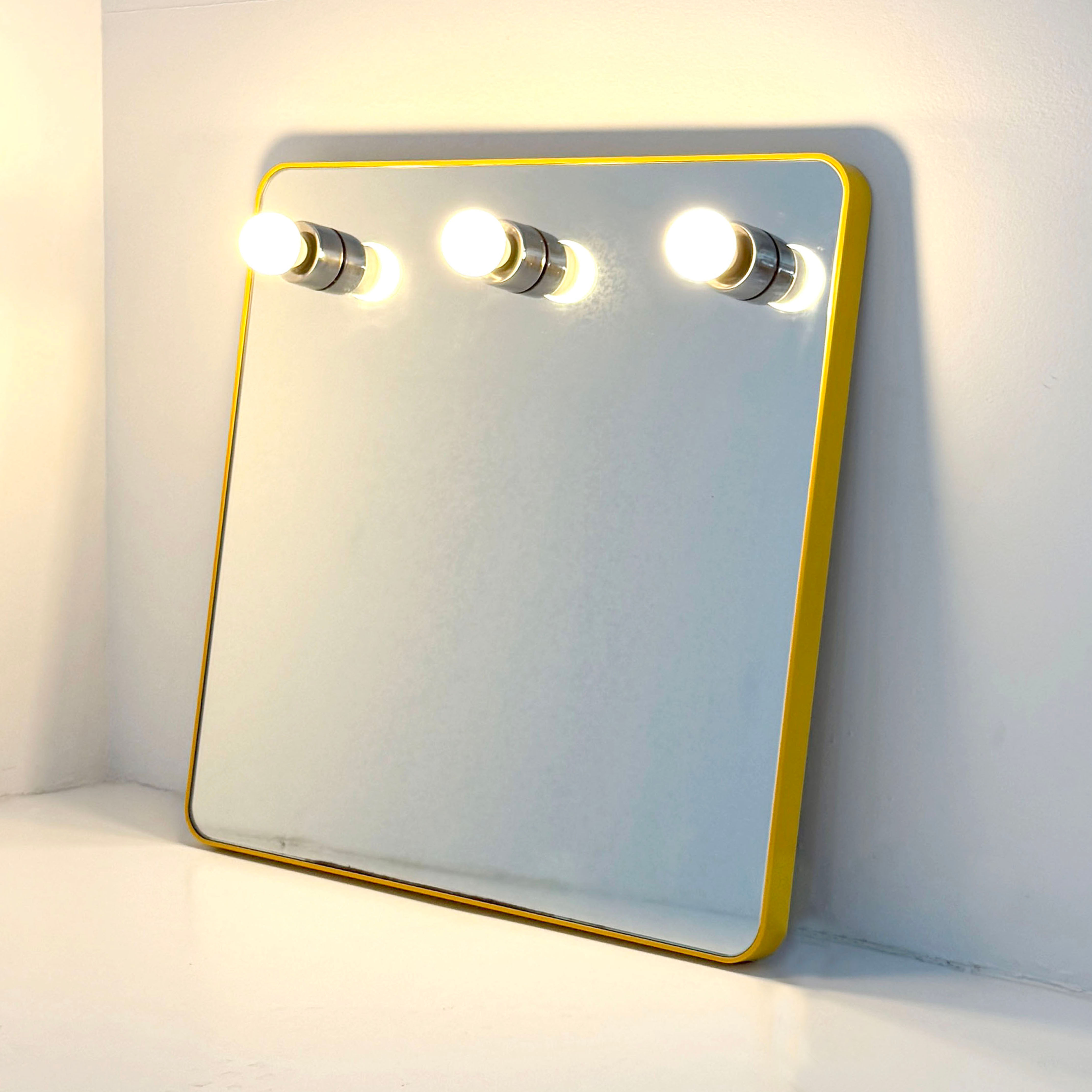 Yellow Vanity Mirror from Gedy, 1970s - SOLD