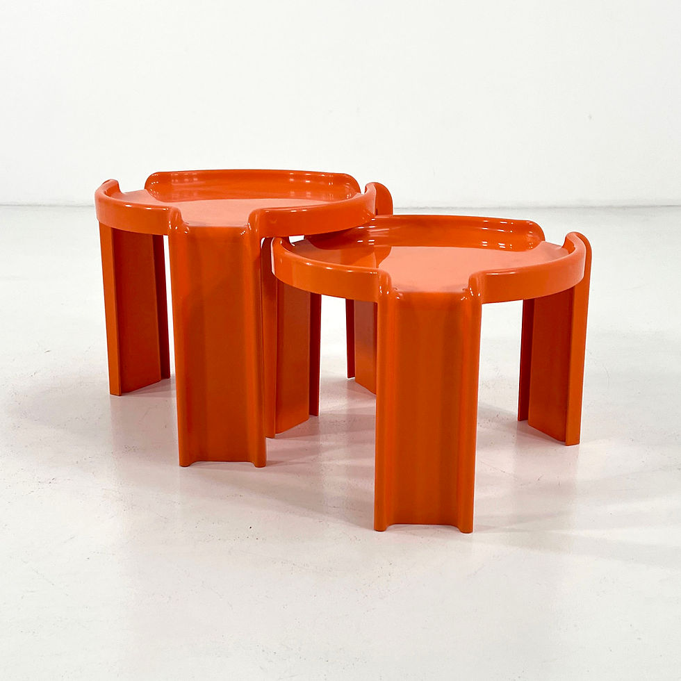 Thumbnail: Pair of Orange Nesting Tables by Giotto Stoppino for Kartell, 1970s