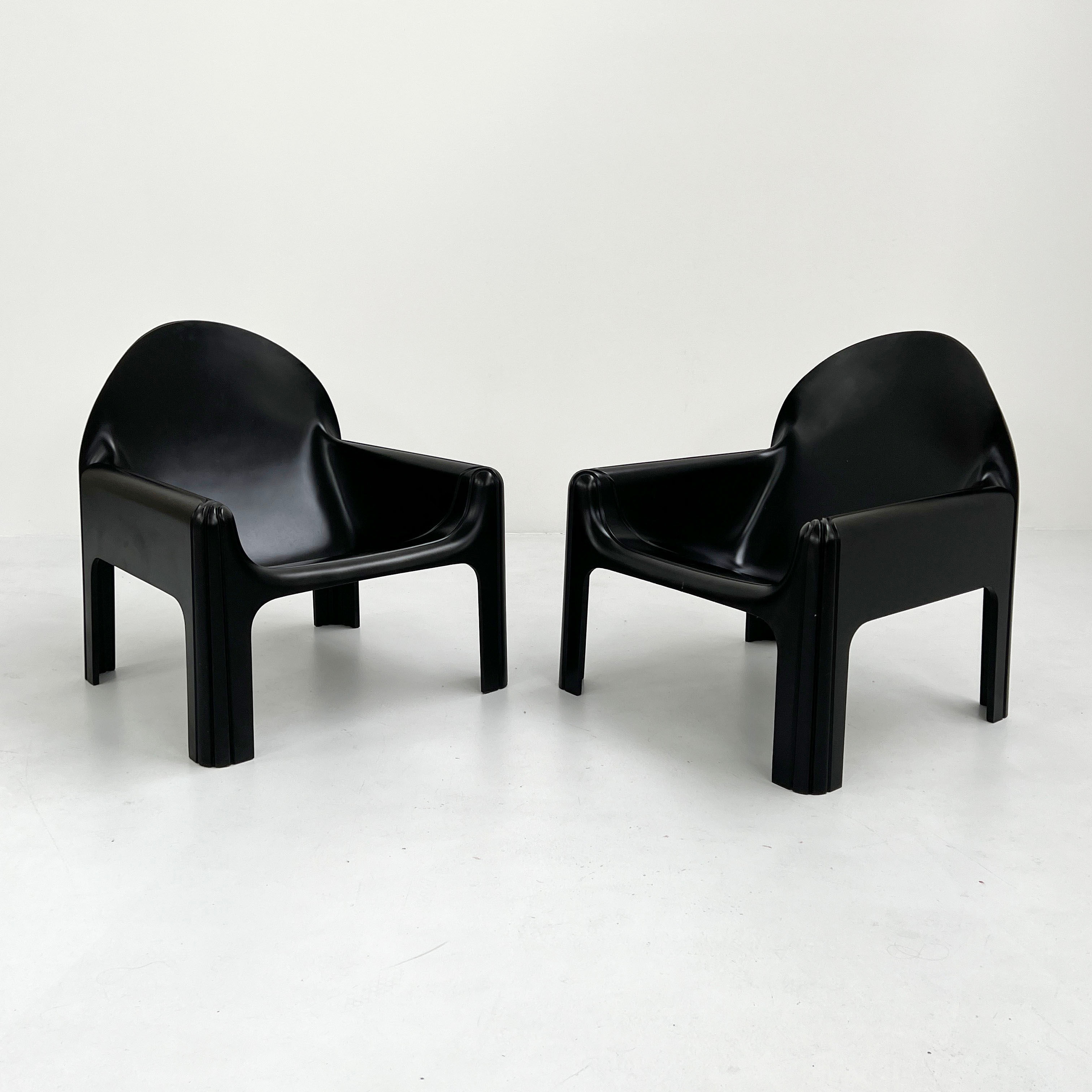 Pair of Black Model 4894 Lounge Chairs by Gae Aulenti for Kartell, 1970s - SOLD
