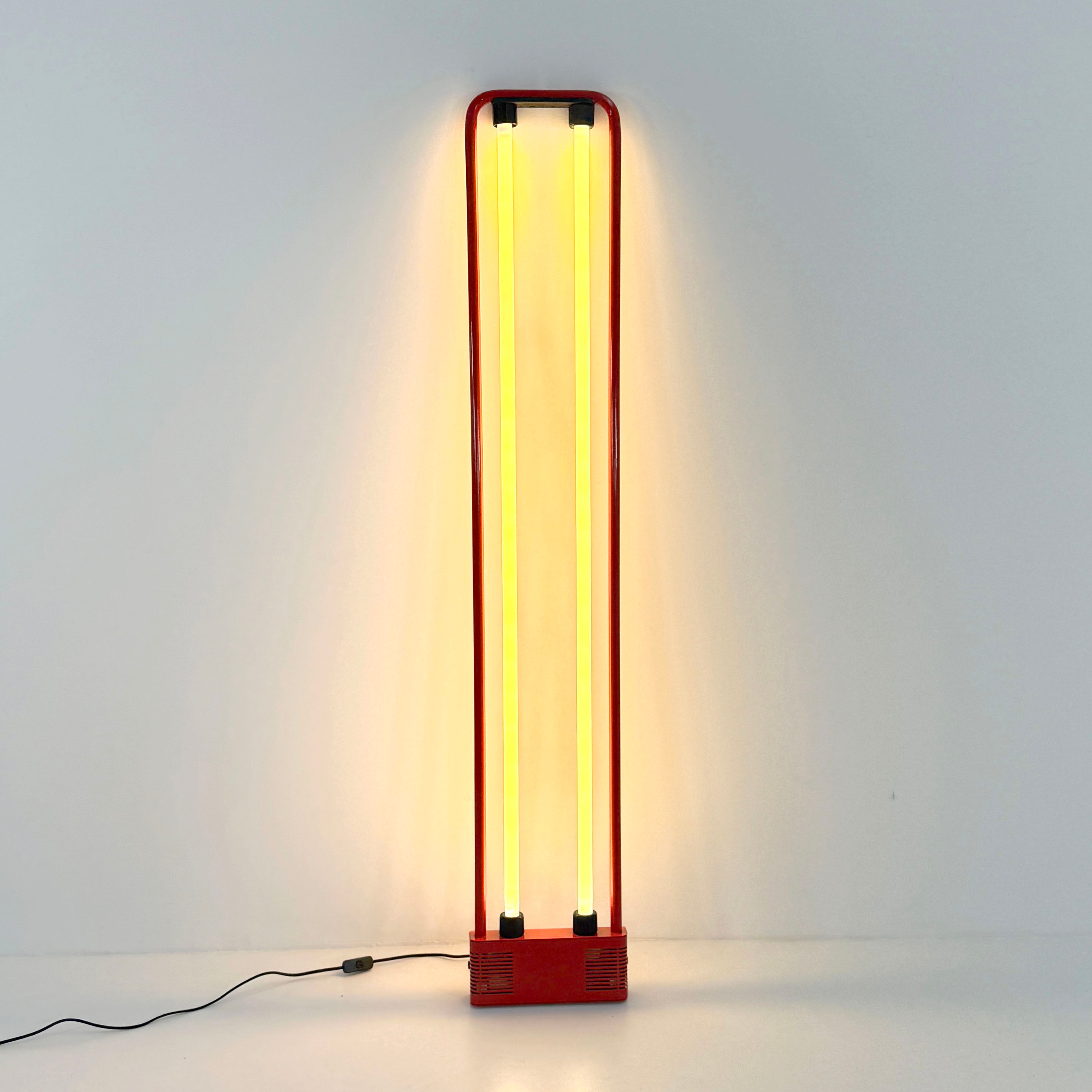 Big Red Double Neon Lamp by Gian N. Gigante for Zerbetto, 1980s - SOLD