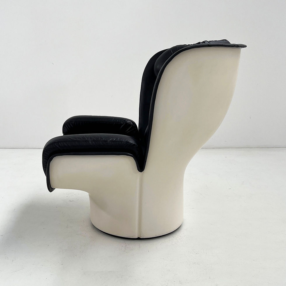 Thumbnail: Black & White Elda Lounge Chair by Joe Colombo for Comfort, 1960s - SOLD