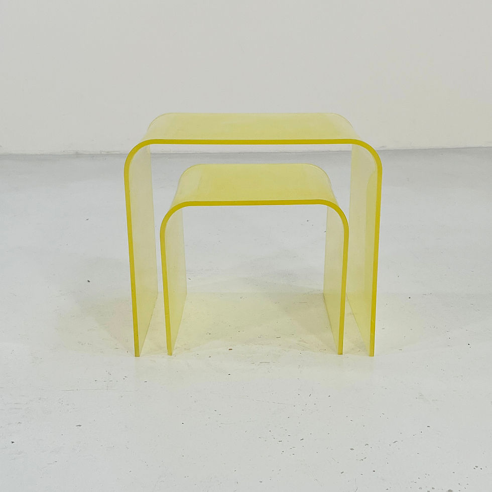 Thumbnail: Pair of Lucite Yellow Nesting Side Tables, 1990s - SOLD