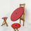 Thumbnail: Red Folding Wall Table & Stools from Enolinea, 1980s - SOLD