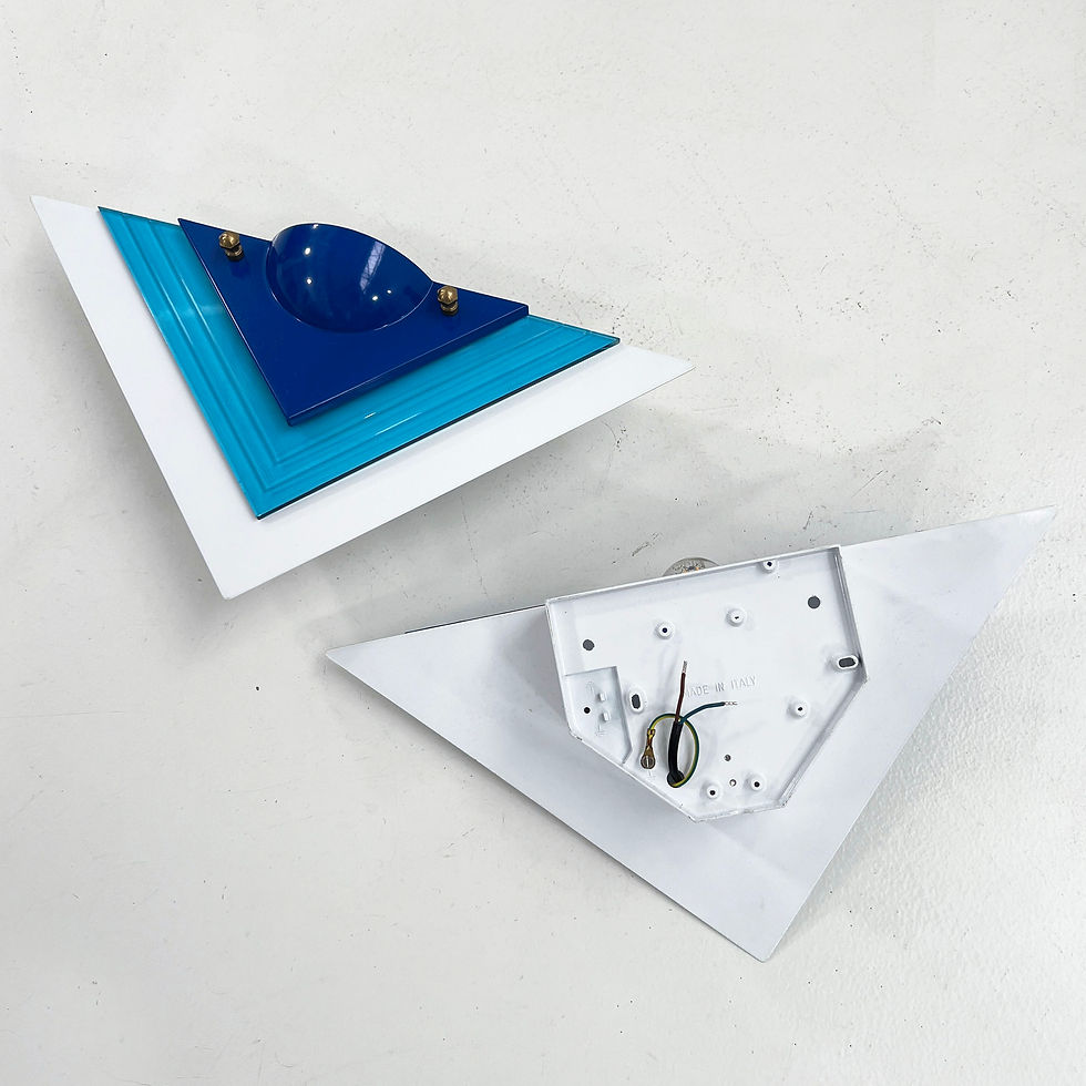 Thumbnail: Pair of Blue Postmodern Wall Lamps, 1980s