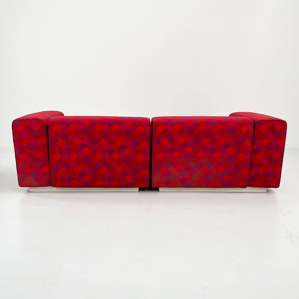 Thumbnail: Patterned Modular Sofa with Ottoman, 1970s - SOLD