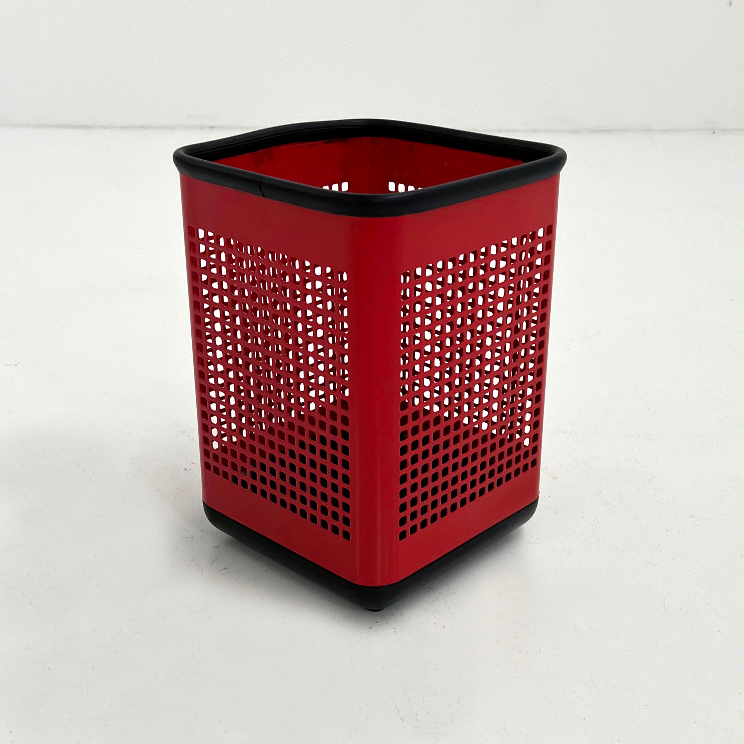 Red Perforated Bin from Neolt, 1980s - SOLD