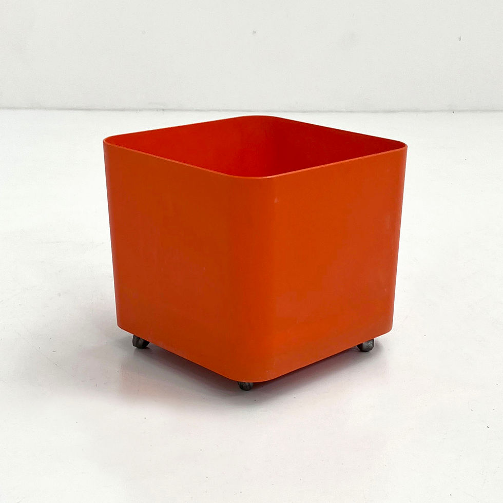 Orange Dime Planter on Wheels by Marcello Siard for Longato, 1970s - SOLD